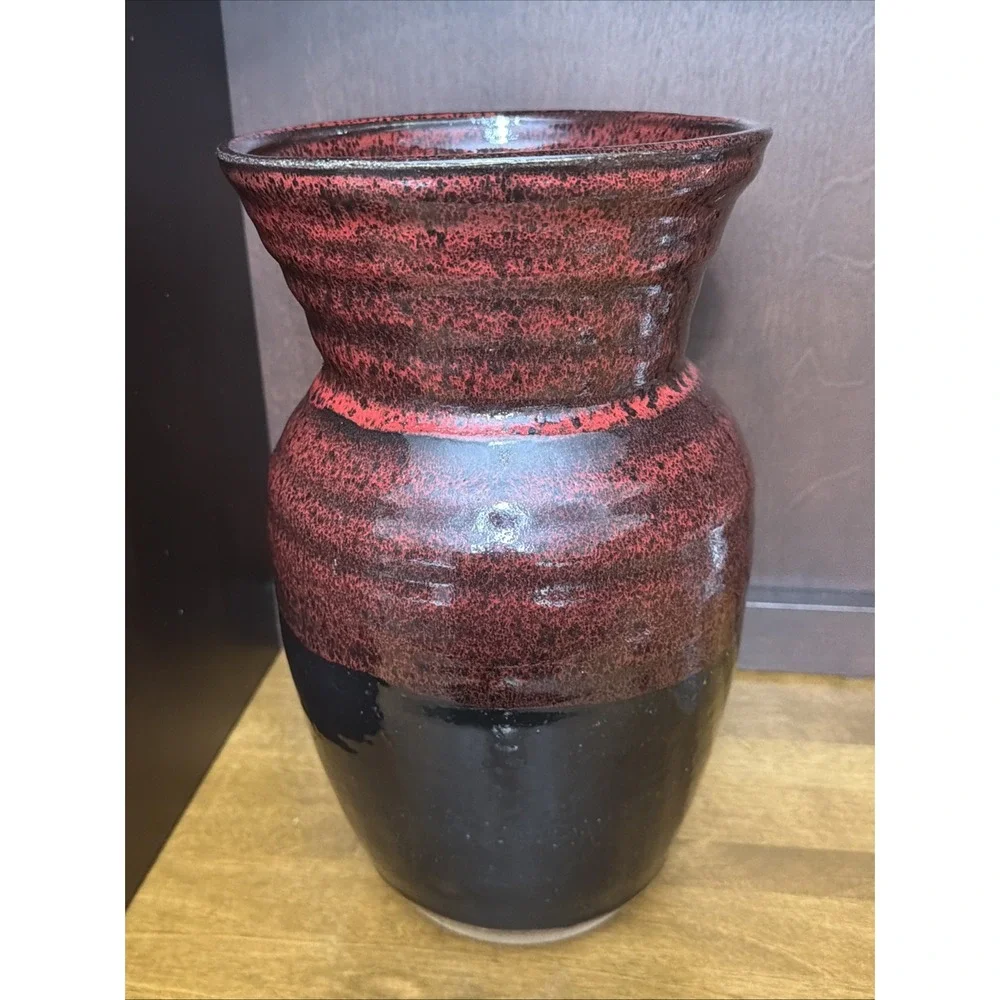 Cole Studio Art Pottery Vase Red Small Batch 11.75